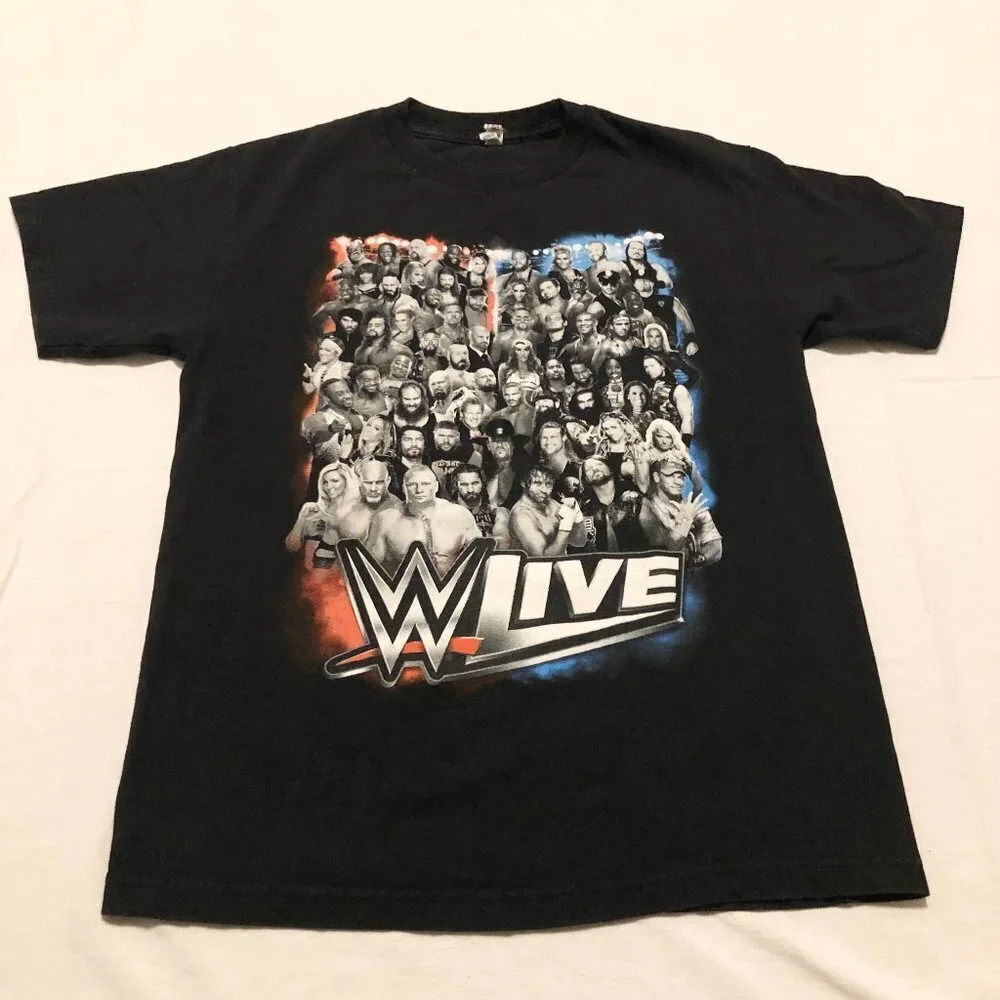WWE LIVE Wrestling  Black Mens T Shirt Size M